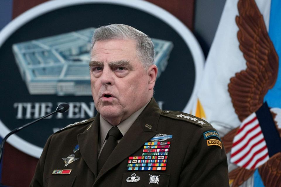 PHOTO: Chairman of the Joint Chiefs of Staff Gen. Mark Milley speaks during a news conference at the Pentagon in Washington, July 18, 2023. (Manuel Balce Ceneta/AP, FILE)