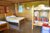 <p>The 10,000 square foot main home, called the Ark, has four bedrooms, but 16 beds in total. <br> There’s also four bathrooms. <br> (Airbnb) </p>