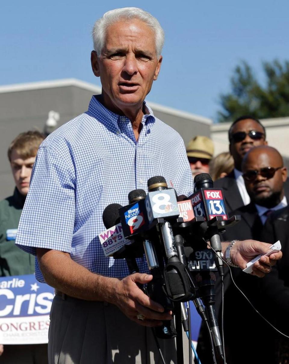 Former Gov. Charlie Crist announces that he is running for Congress, Oct. 20, 2015, in St. Petersburg.