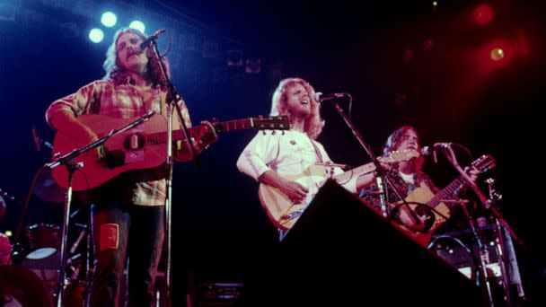 PHOTO: Glenn Frey, Don Felder and Joe Walsh of The Eagles perform live onstage during the Hotel California tour. (Richard E. Aaron/Redferns/Getty Images, FILE)