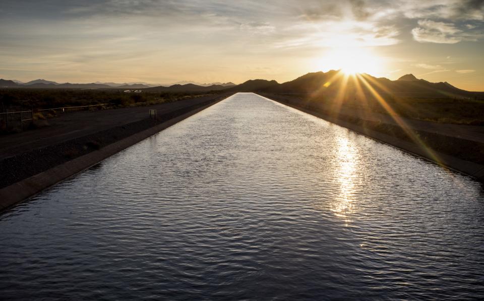The Central Arizona Project canal near the New River siphon northwest of Phoenix. The decline of the Colorado River has already forced CAP to cut water deliveries to metro Phoenix and Tucson.