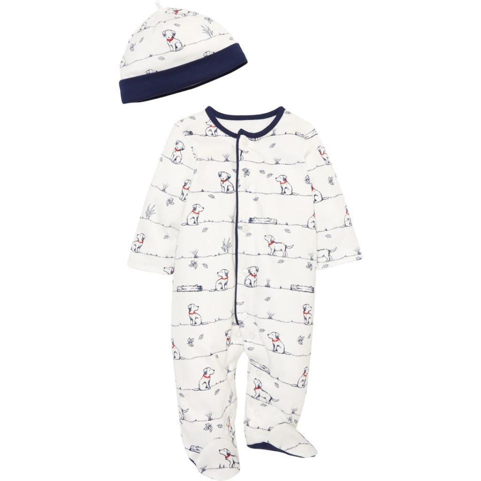 Little Me Puppy Rush Footie & Hat Set