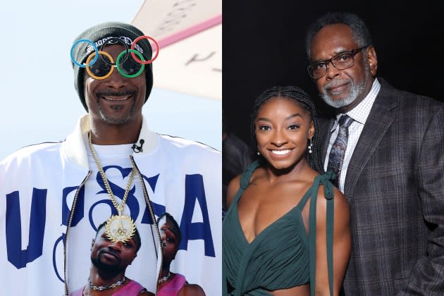 Snoop Dogg; Simone and Ronald Biles - Credit: Carl Recine/Getty Images; Emma McIntyre/Getty Images/InStyle