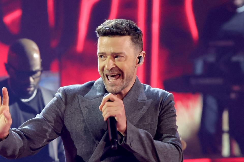 Timberlake performing in Los Angeles in April (Getty Images for iHeartRadio)