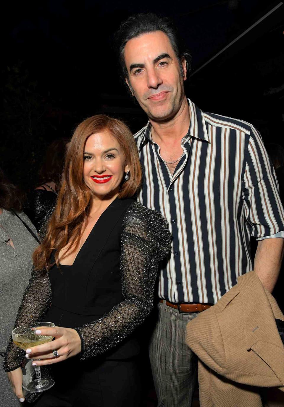 Isla Fisher and Sacha Baron Cohen attend the Netflix Golden Globe Weekend Cocktail Party at Cecconi's Restaurant on January 04, 2020 in Los Angeles, California