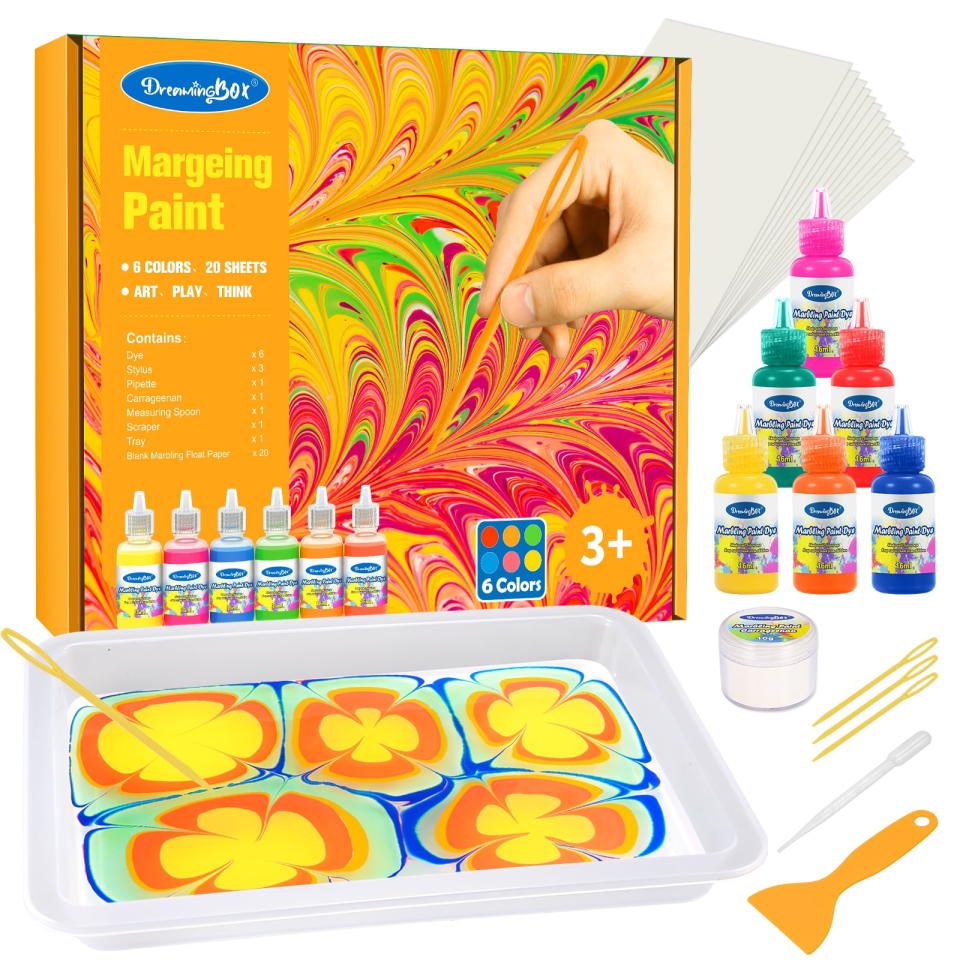 <p><a href="https://go.redirectingat.com?id=74968X1596630&url=https%3A%2F%2Fwww.walmart.com%2Fip%2FWater-Marbling-Paint-Art-Kit-Kids-Arts-Crafts-Girls-Ages-8-12-Kids-Craft-Kits-Set-Gift-Ideas-Age-4-5-6-7-8-9-10-Year-Old-Boys-Toys%2F470073455&sref=https%3A%2F%2Fwww.bestproducts.com%2Fparenting%2Fkids%2Fg38415191%2Fgifts-for-10-year-old-boys%2F" rel="nofollow noopener" target="_blank" data-ylk="slk:Shop Now;elm:context_link;itc:0;sec:content-canvas" class="link ">Shop Now</a></p><p>Marbling Paint Kit</p><p>walmart.com</p><p>$35.99</p>