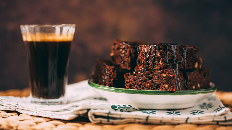 Espresso chocolate bars on plate