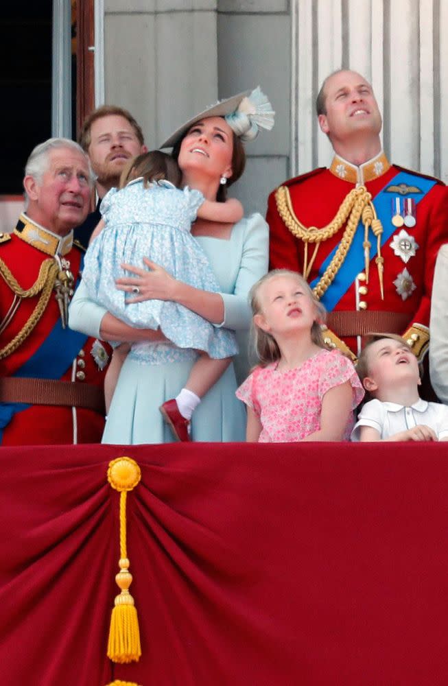 Prince William and Kate Middleton with their children at Trooping the Colour