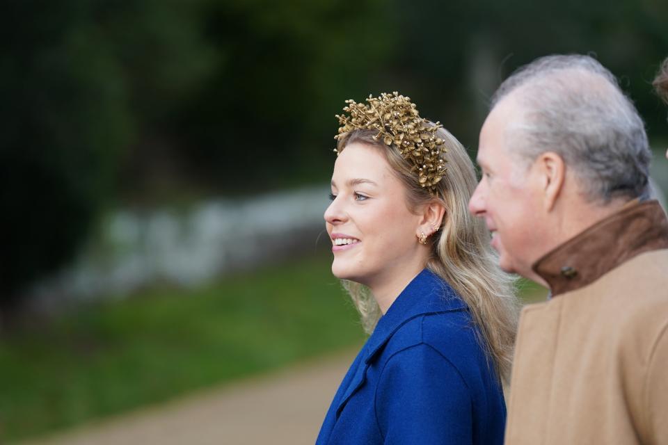 Lady Margarita Armstrong-Jones and the Earl of Snowdon attending the Christmas Day morning church service at St Mary Magdalene Church in Sandringham, Norfolk (Joe Giddens/PA Wire)