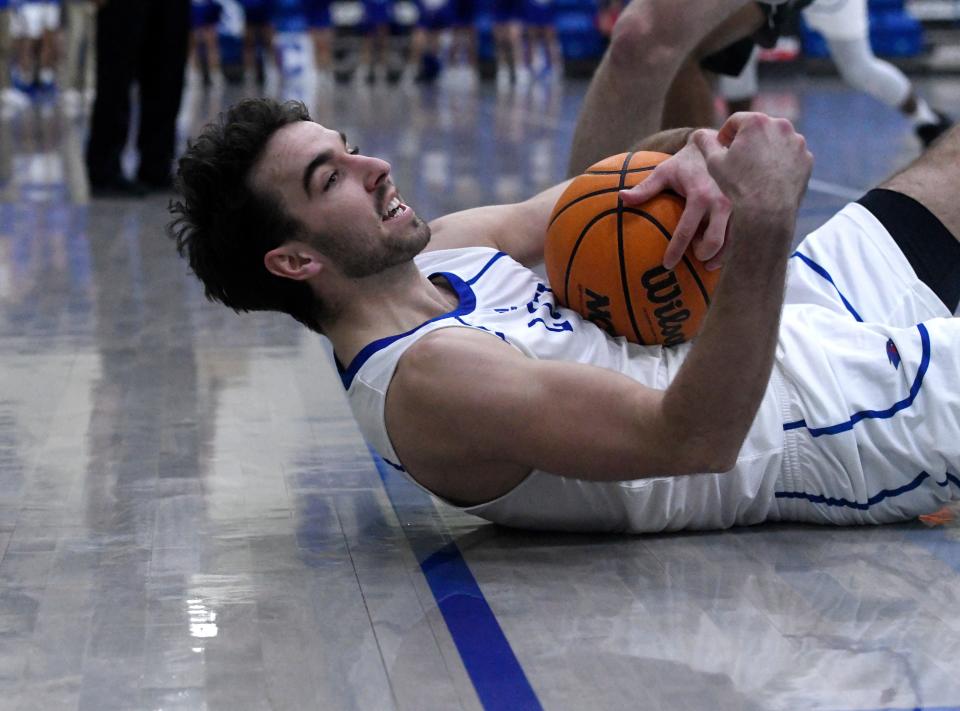 Lubbock Christian University forward Rowan Mackenzie, pictured in a recent home game, had 24 points and 10 rebounds Saturday to lead the Chaparrals over Dallas Baptist 73-69.