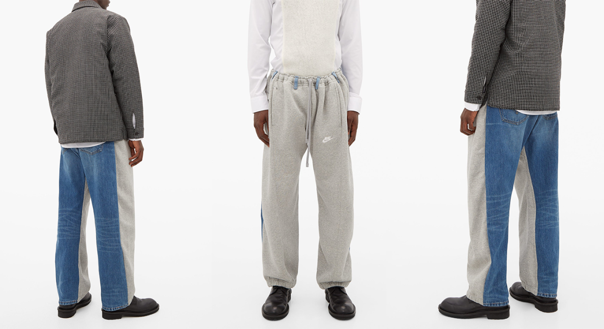The latest hybrid trousers merge joggers and jeans [Photo: Matches Fashion]