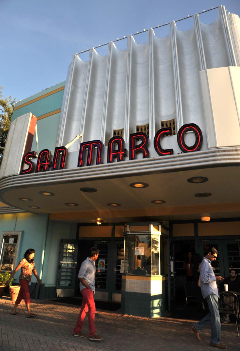 The old single-screen San Marco Theatre is still in business during the multiplex era.