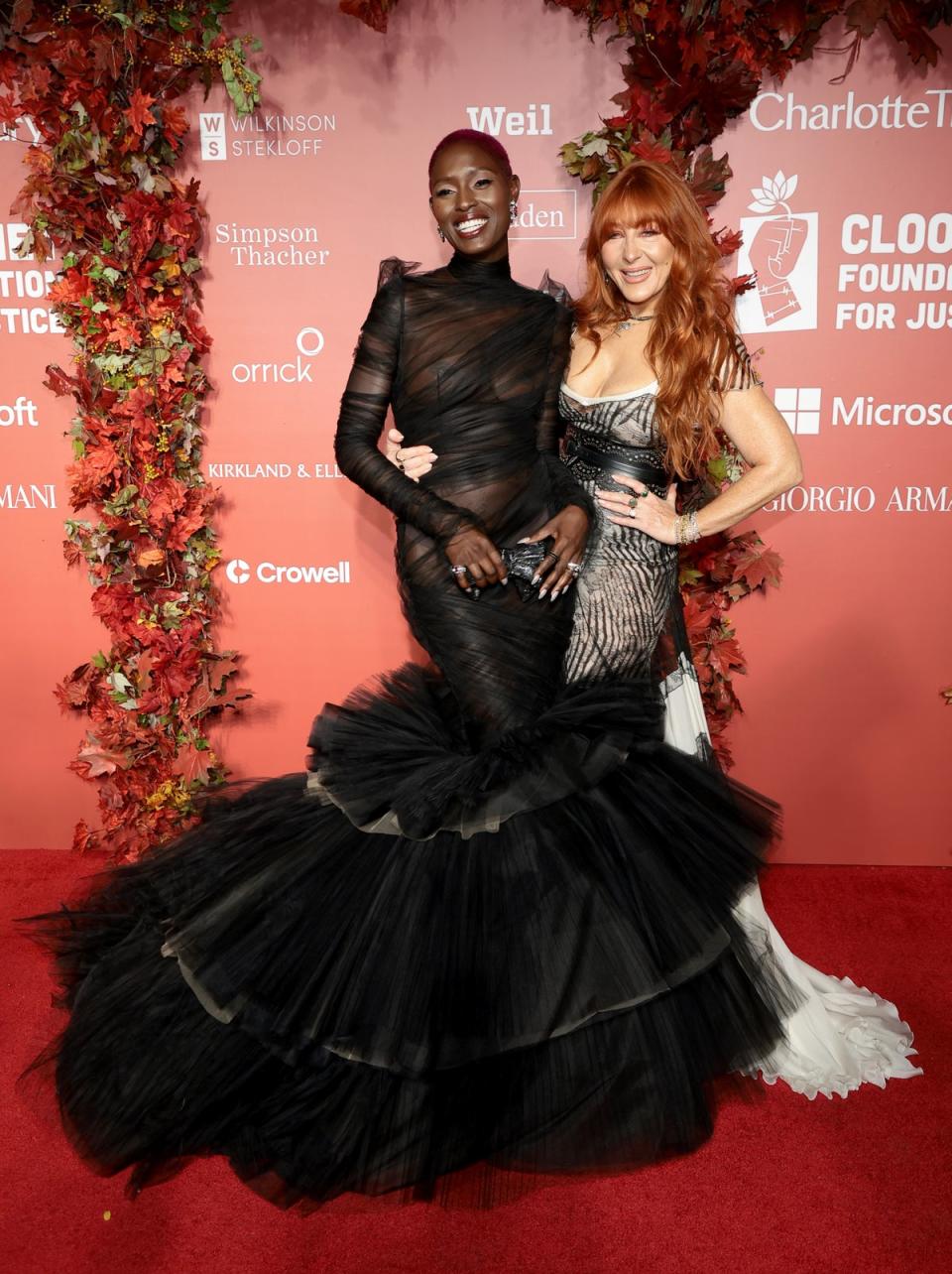 L-R, Jodie Turner-Smith and Charlotte Tilbury attend the Clooney Foundation For Justice Inaugural Albie Awards at New York Public Library (Dimitrios Kambouris/Getty Images for Albie Awards)