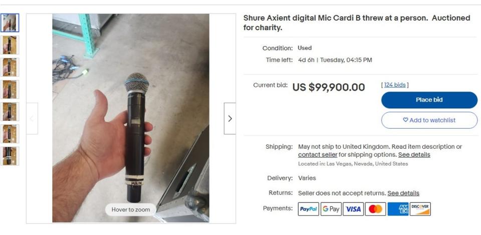 The current bid is at just under $100,000 (eBay)