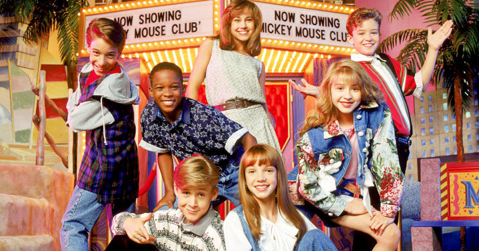 Ryan and Britney (front) with Christina and Justin (right) staring in Disney Channel’s Mickey Mouse Club. Source: Disney.