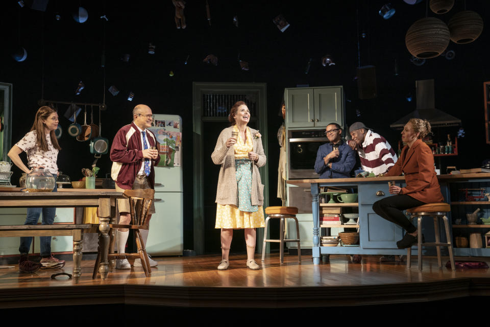 Susannah Flood, Enrico Colantoni, Debra Messing, Christopher Livingston, John Earl Jelks, Crystal Finn - Credit: Joan Marcus