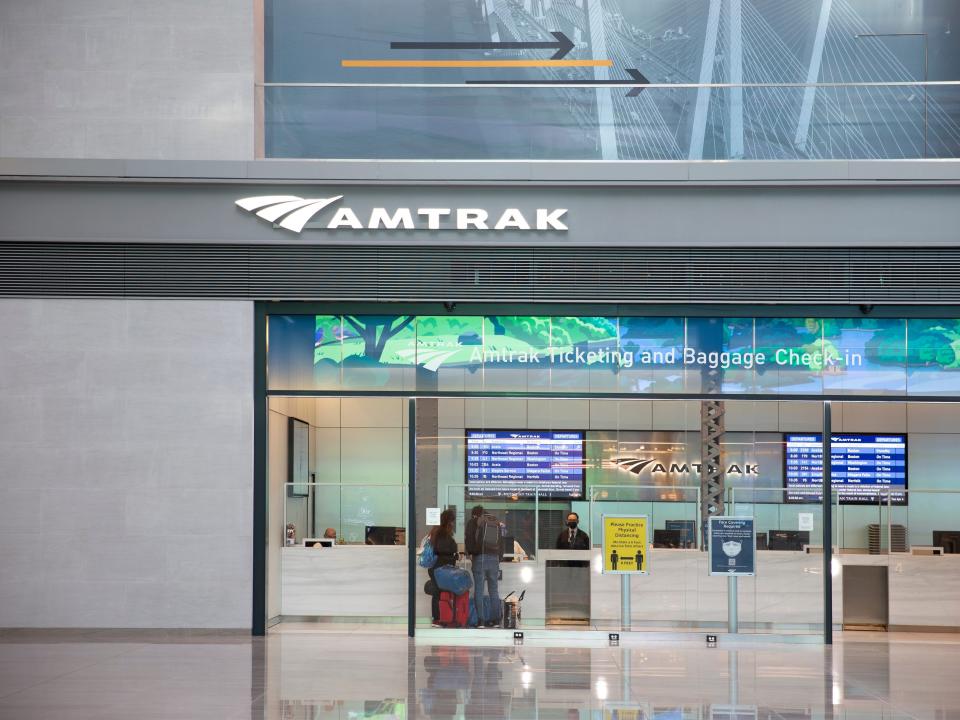 The ticket counter at an amtrak station