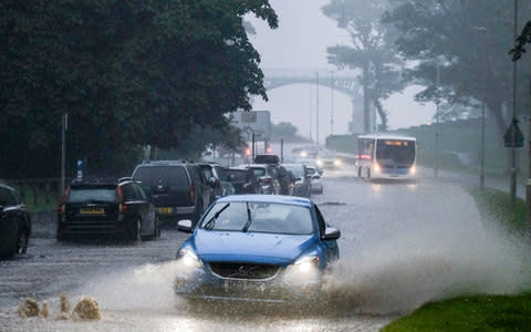 Road leading to Scarborough seafront which flooded  - Credit: TONY BARTHOLOMEW