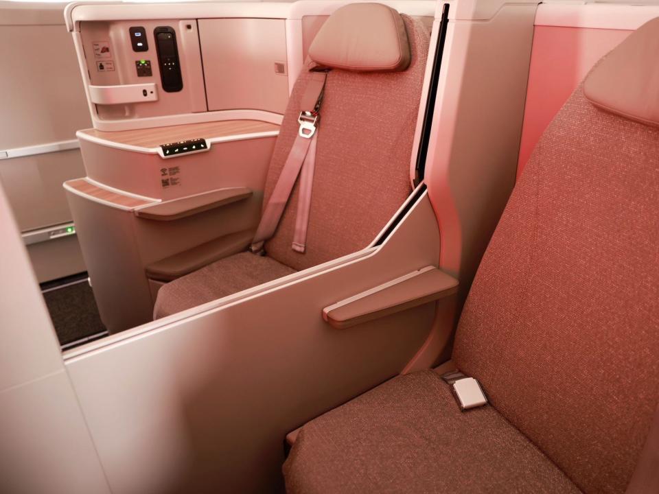 Inside Iberia's new A350-900 cabin.