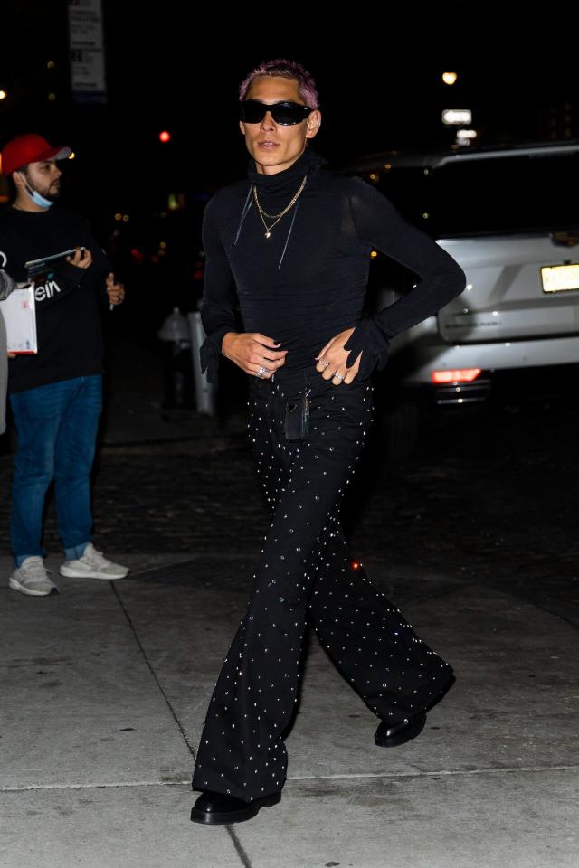 Hailey Bieber Wears a Silver Bra and Hot Pants for Met Gala After Party