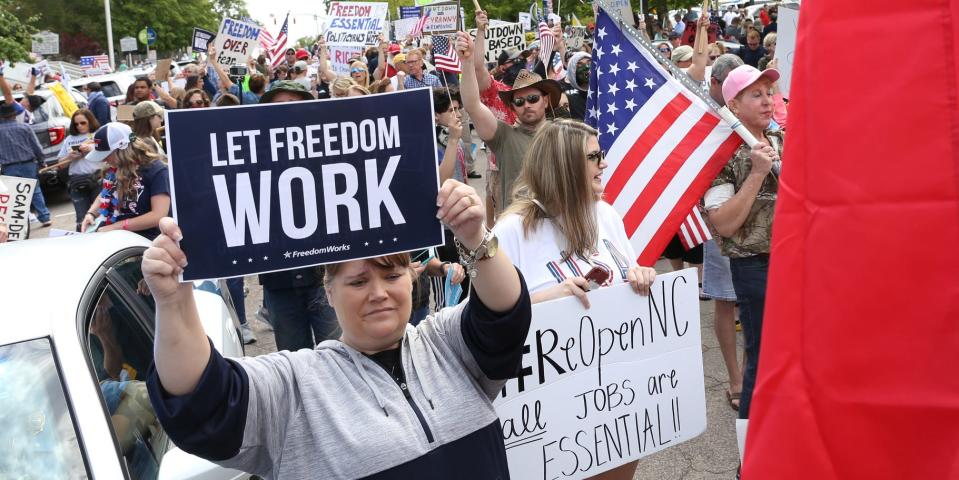 coronavirus protest north carolina