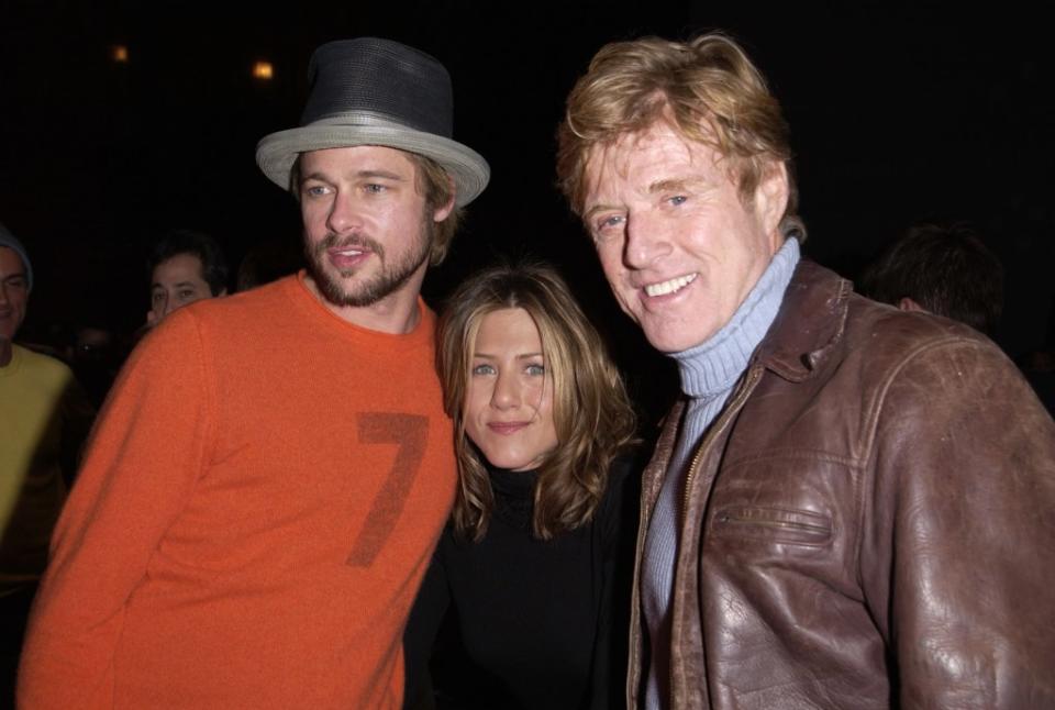 Brad Pitt, Jennifer Aniston & Robert Redford during 2002 Sundance Film Festival - "The Good Girl" Premiere at Eccles Center For The Performing Arts in Park City, Utah, United States.