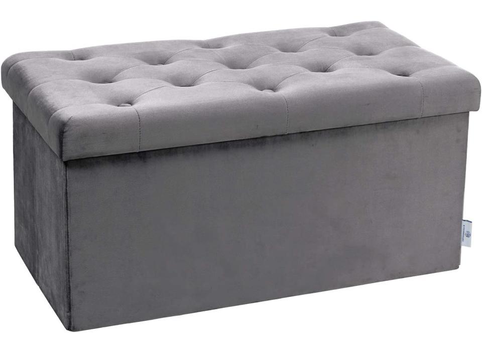 Maximize your limited space with an ottoman that doubles as a storage bin.  (Source: Amazon)