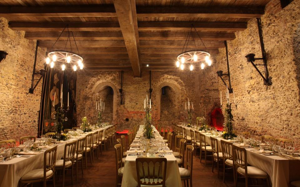 The great dining room in the castle