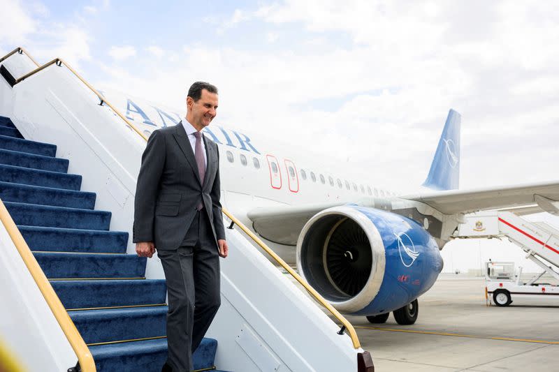 Syria's President Bashar al-Assad meets with President of the United Arab Emirates Sheikh Mohamed bin Zayed Al Nahyan in Abu Dhabi