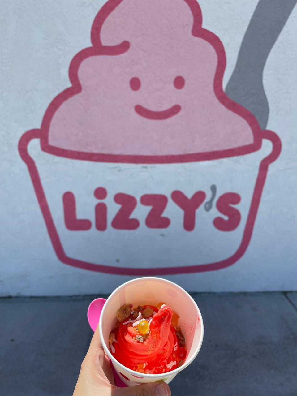 Unique froyo flavors like tiger blood can be found at Lizzy's Premium Frozen Yogurt in Desert Hot Springs.