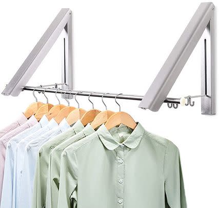 Hang shirts and tops to maximise airflow, and help them dry quicker