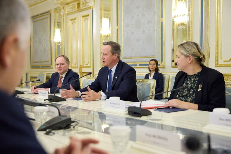 Britain's Foreign Secretary Cameron visits Kyiv