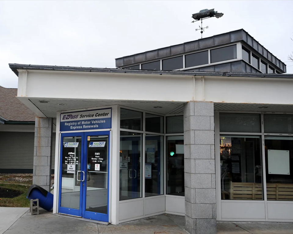 The Registry of Motor Vehicles branch office in the service area eastbound on the Mass Pike in Natick will reopen Monday.