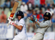 FILE PHOTO: Cricket - India v England - Fourth Test cricket match - Wankhede Stadium, Mumbai, India - 11/12/16. England's Joe Root plays a shot. REUTERS/Danish Siddiqui/File Photo