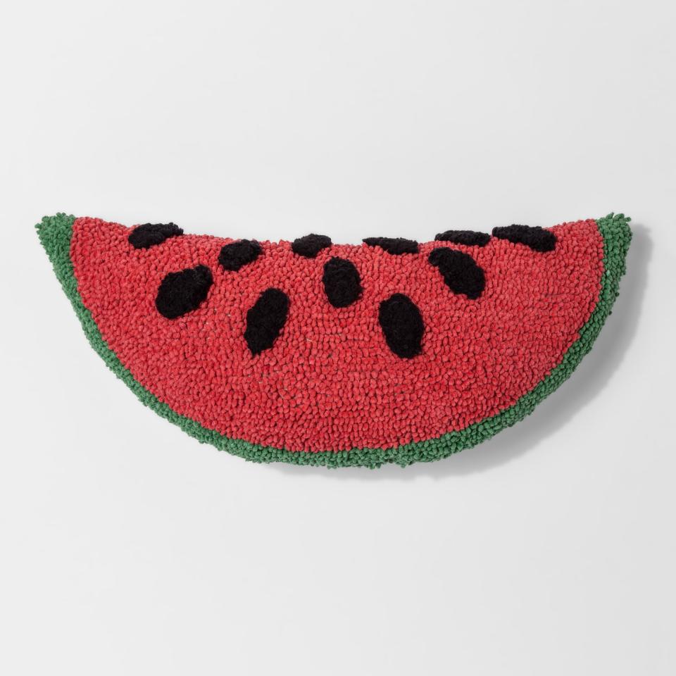 All fruit everything, thank you very much. <a rel="nofollow noopener" href="https://www.target.com/p/tufted-fruit-pillow-room-essentials-153/-/A-53213274" target="_blank" data-ylk="slk:SHOP NOW;elm:context_link;itc:0;sec:content-canvas" class="link ">SHOP NOW</a>: Room Essentials Tufted Fruit Pillow, $15