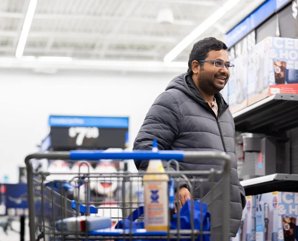 Balakrishna Tupakula of Charlotte talks about why he likes shopping at Walmart on Wednesday, March 27, 2024, at the 3209 Pineville-Matthews Road store.