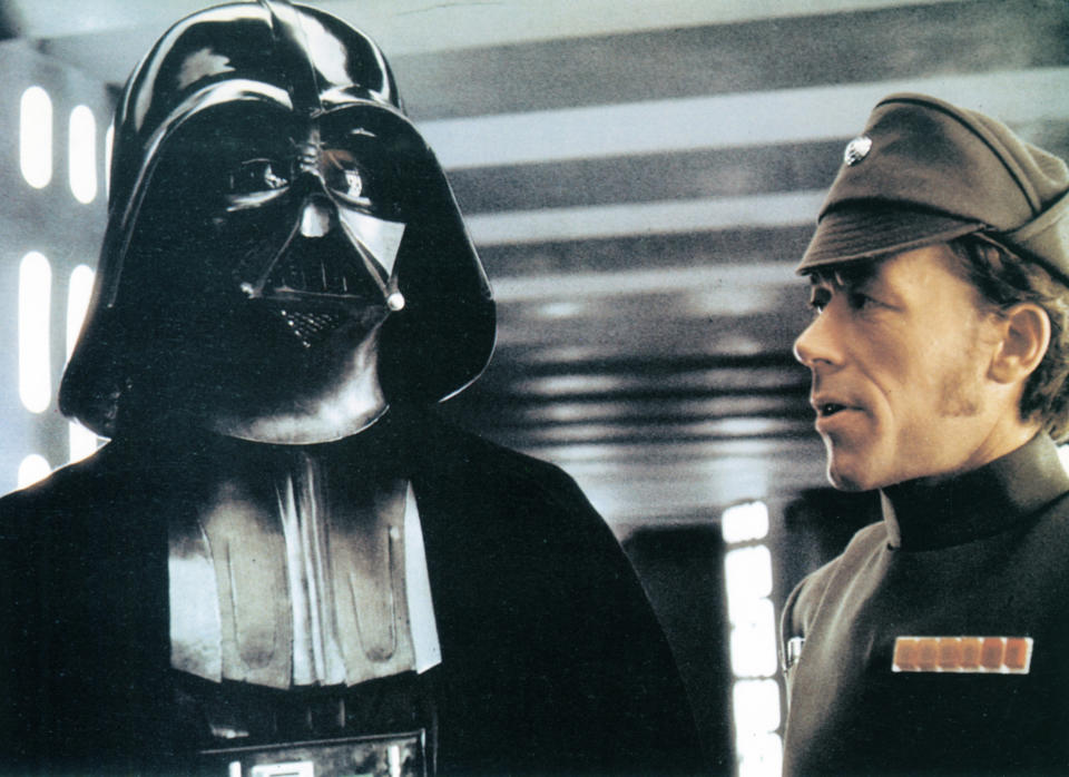 David Prowse as Darth Vader and Leslie Schofield in Star Wars: Episode IV – A New Hope