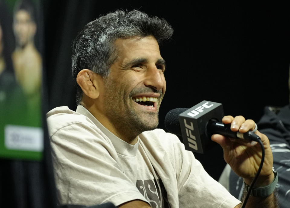 VANCOUVER, BRITISH COLUMBIA - JUNE 08: Beneil Dariush of Iran is seen during the UFC 289 press conference at Rogers Arena on June 08, 2023 in Vancouver, British Columbia. (Photo by Jeff Bottari/Zuffa LLC via Getty Images)