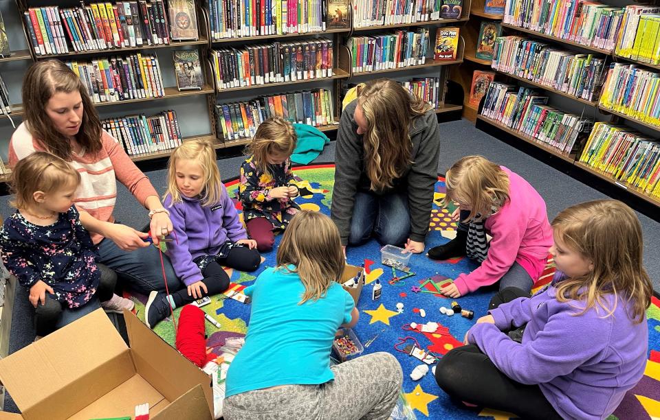 A children's program gets underway at Lakes Country Public Library in Lakewood.