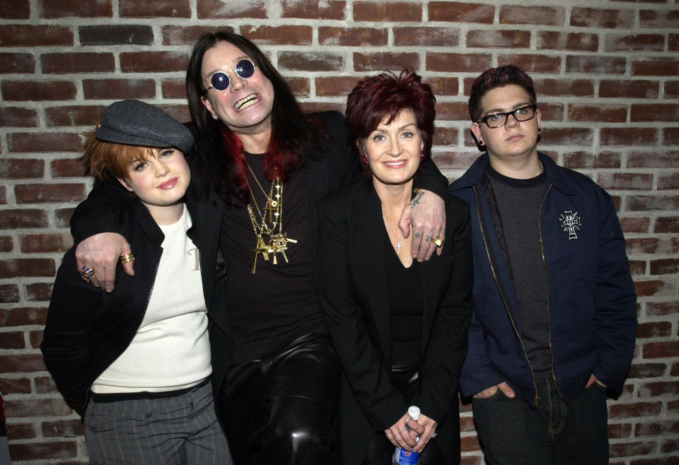 The Osbournes: Kelly Osbourne, Ozzy Osbourne, Sharon Osbourne and Jack Osbourne (Photo by KMazur/WireImage)