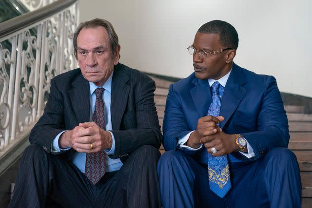 <p>Skip Bolen/Prime</p> Tommy Lee Jones and Jamie Foxx in 'The Burial'