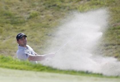 Jason Day hits out of a bunker on the 6th hole during Round 2 of the PGA Championship. (USAT)