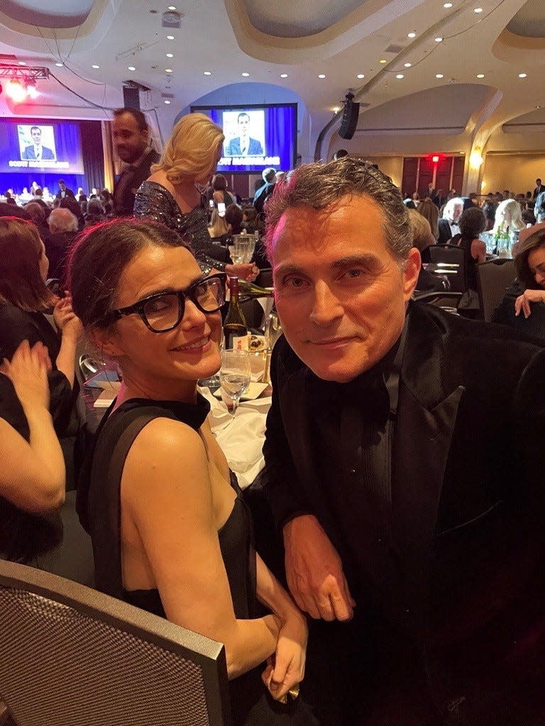 Keri Russell and Rufus Sewell of "The Diplomat" at the White House Correspondents' Dinner on April 27, 2024.