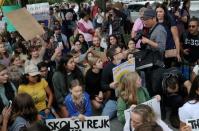 Students and activists are joined with Greta Thunberg to school strike for the climate in Washington, U.S.