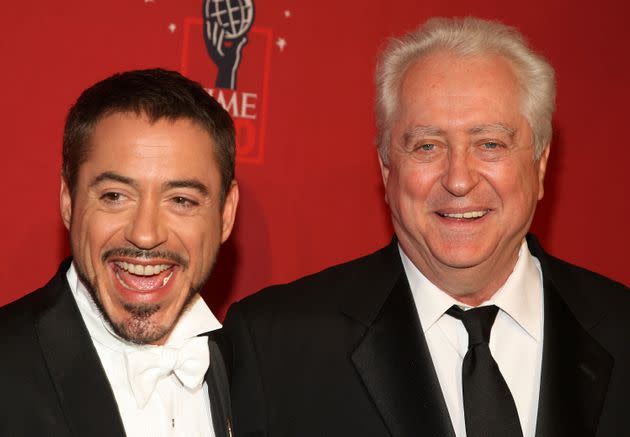 Robert Downey Jr. and father Downey Sr. in 2008.