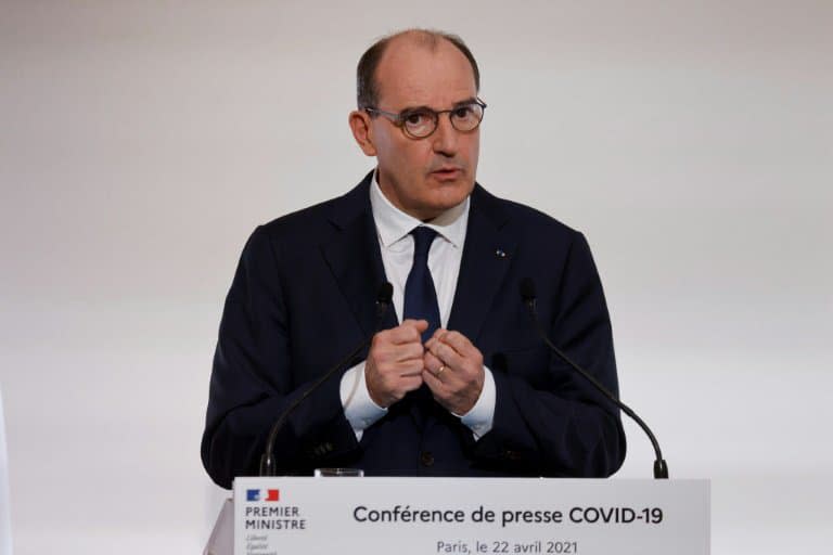 Jean Castex lors d'une conférence de presse, le 22 avril 2021 à Paris - Ludovic MARIN © 2019 AFP