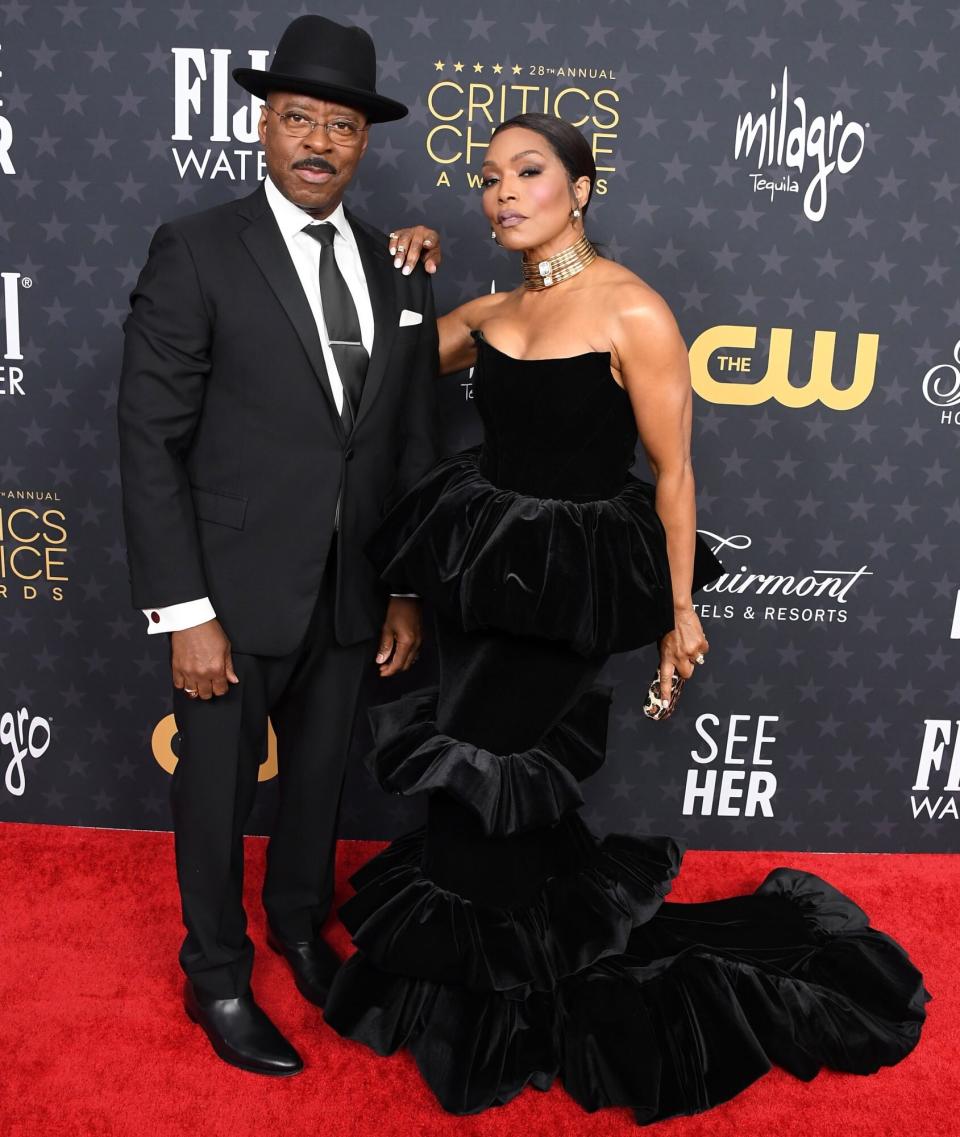 LOS ANGELES, CALIFORNIA - JANUARY 15: Courtney B. Vance, Angela Bassettarrives at the 28th Annual Critics Choice Awards at Fairmont Century Plaza on January 15, 2023 in Los Angeles, California. (Photo by Steve Granitz/FilmMagic)