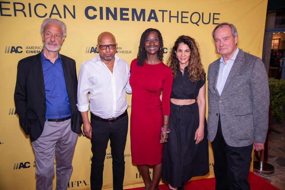 Rick Nicita, Dr. Keith Harris, Dr. Felice Blake, Roya Rastegar and Ken Scherer at the American Cinematheque’s special screening of “New Jack City.” - Credit: Reuben van Hoeve for the American Cinematheque