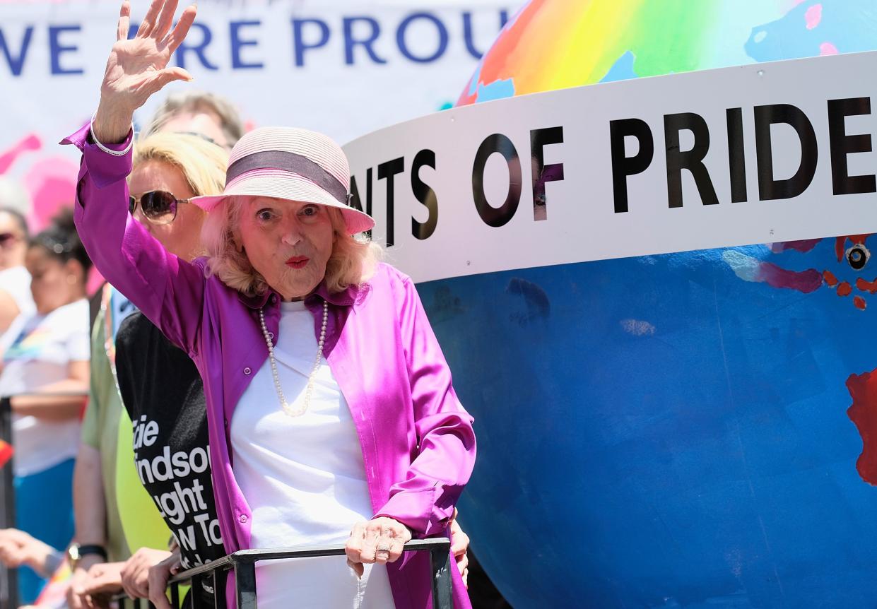 Edith Windsor attends the New York City Gay Pride 2017 march on June 25, 2017  in New York City.