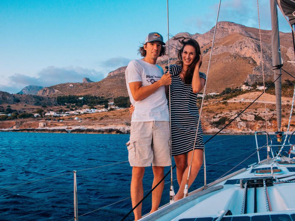 The couple have lived the sailboat since 2018.